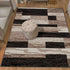 12' Black Brown And Beige Patchwork Runner Rug